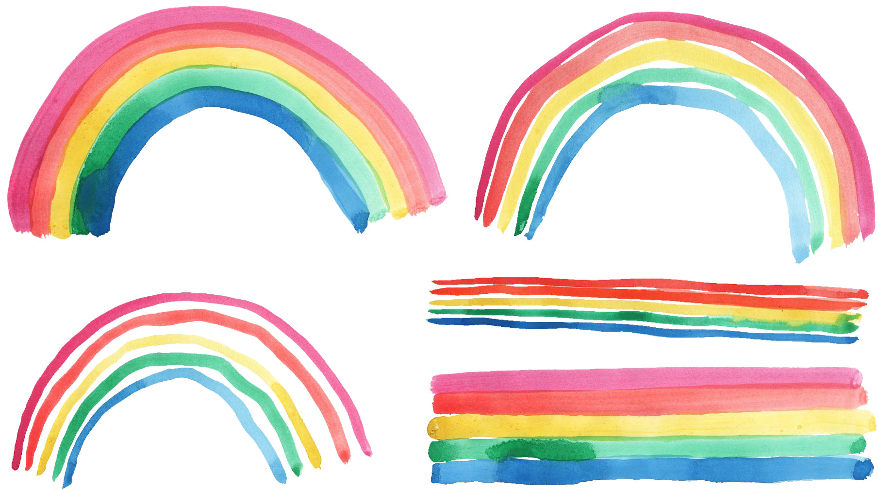 Rainbow Transparent - Transparent Watercolor Art Png (2000x1198), Png Download