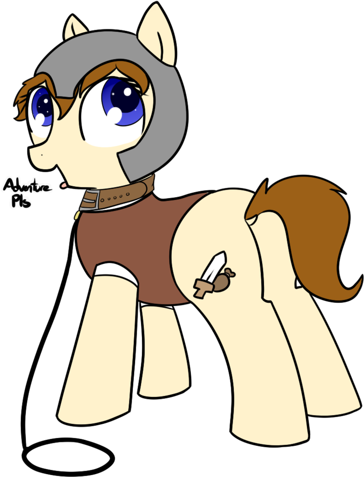 Neuro, Collar, Earth Pony, Female, Helmet, Leash, Looking - Cartoon (990x1024), Png Download
