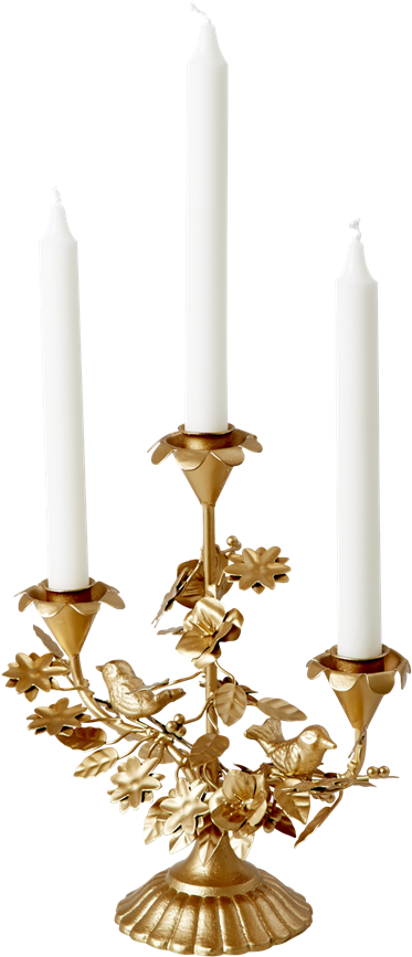 Rice Dk 3 Arm Metal Candle Holder In Gold - 3 Arm Metal Candle Holder In Gold (1024x1024), Png Download