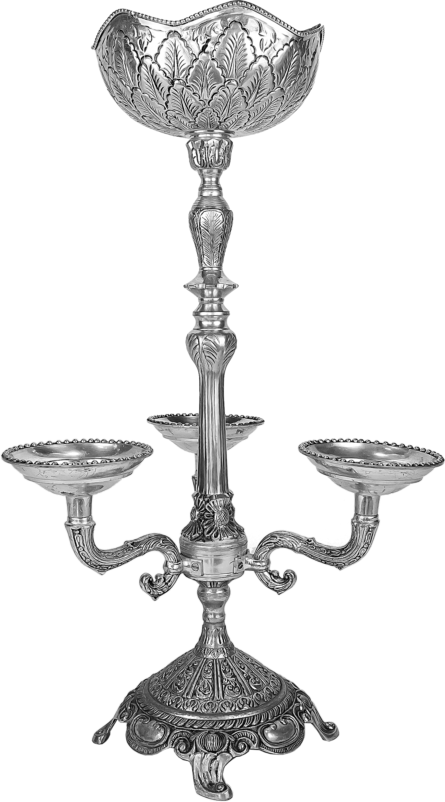 Silver Branch Candelabra - Chandelier (4256x2832), Png Download