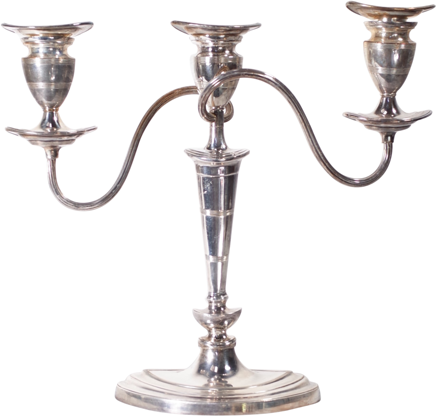 Plated Three Branch Candelabra - Candelabra (1024x1222), Png Download