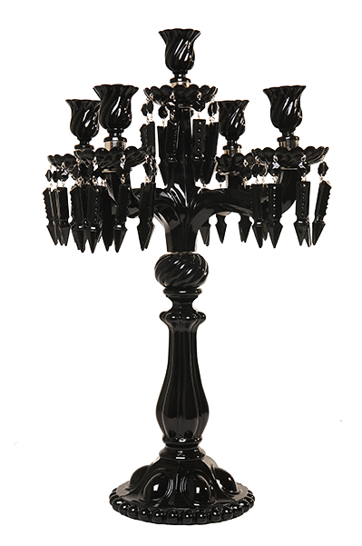 Candelabra Black Glass 5 Candles - Black Glass Candelabras (700x700), Png Download
