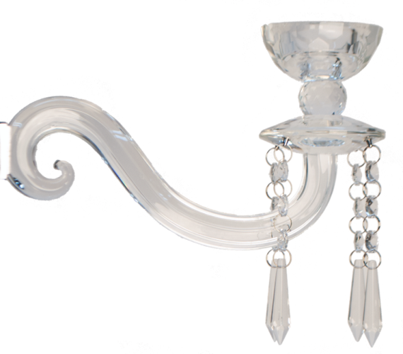 Crystal Candelabra Arm Small - Ceiling Fixture (570x500), Png Download