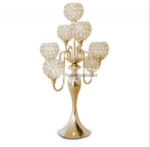 7 Arm Candle Holder Candelabra (480x600), Png Download