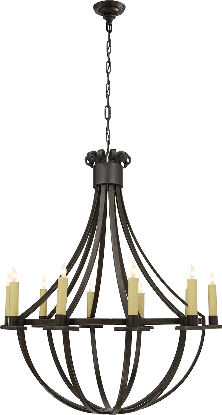Seymor Large Chandelier - Visual Comfort Sk5012ai Suzanne Kasler Seymor 10 Light (1440x1440), Png Download
