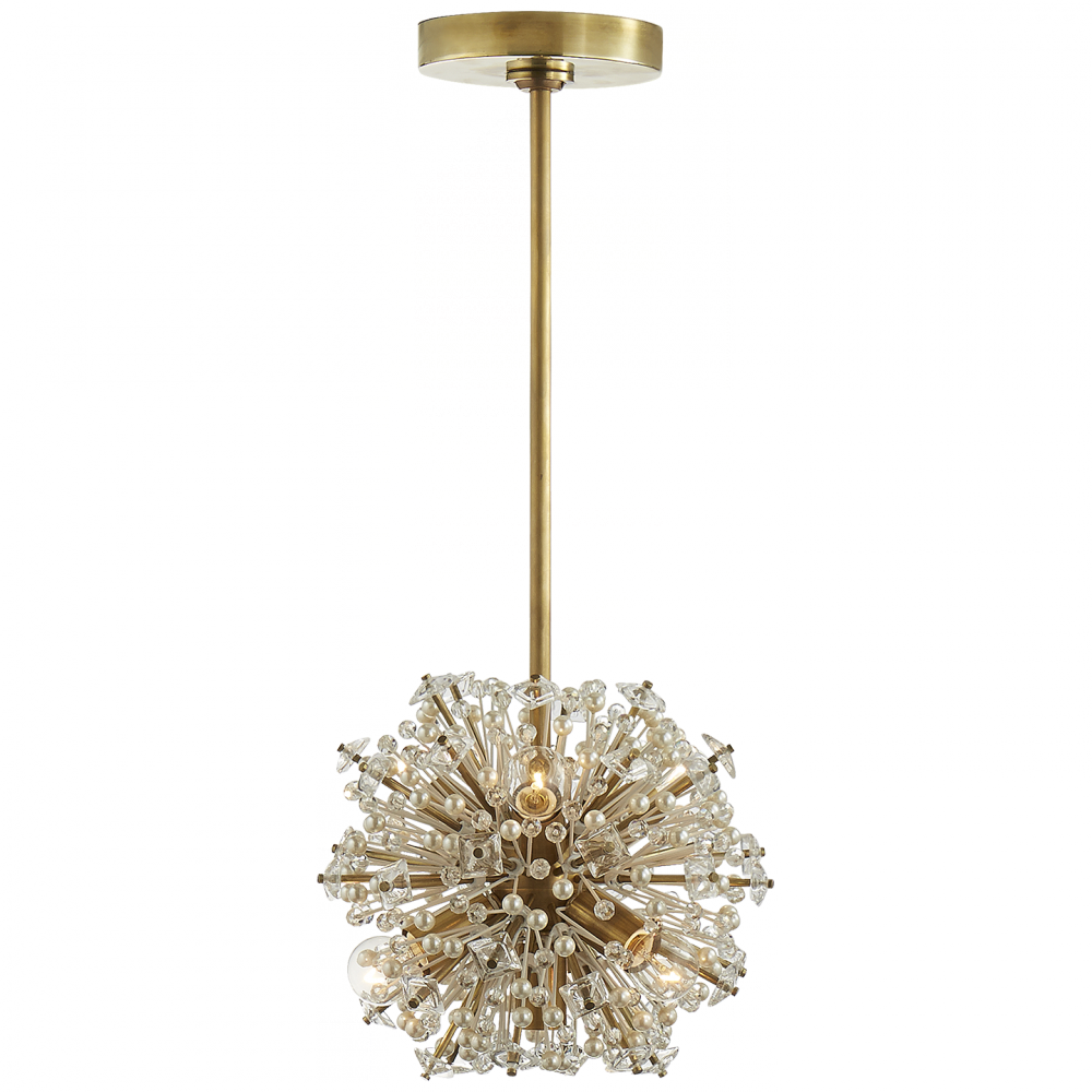 Dickinson Mini Chandelier In Soft Brass With Cle - Dickinson Mini Chandelier In Soft Brass W/ Clear Glass (1000x1000), Png Download