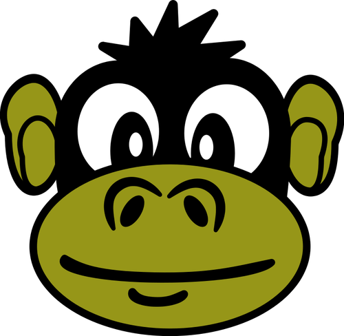 Funny Cartoon Faces - Monkey Face Oval Ornament (500x488), Png Download