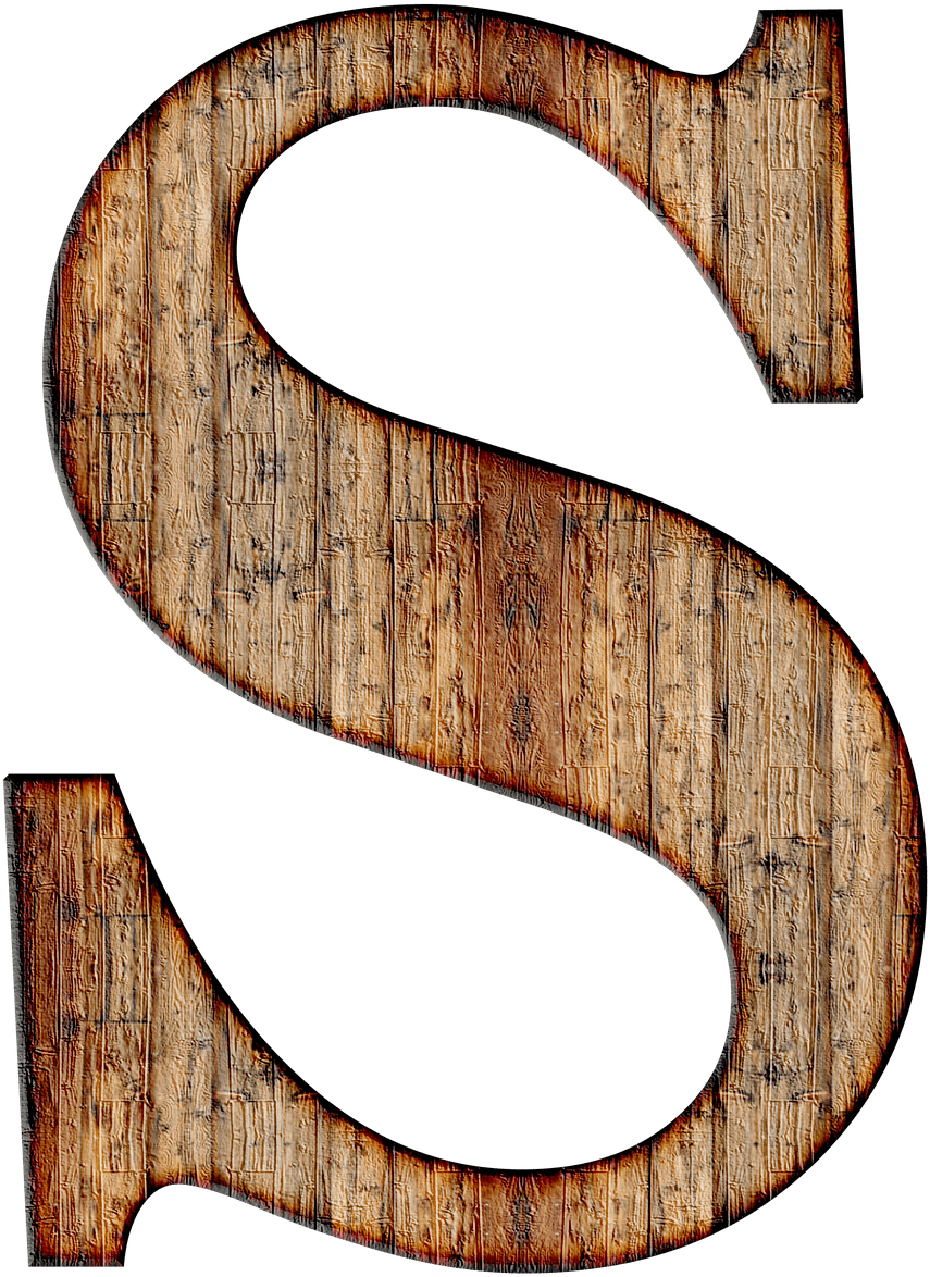 Wooden Capital Letter S Png - Letter S In Wood (966x1280), Png Download