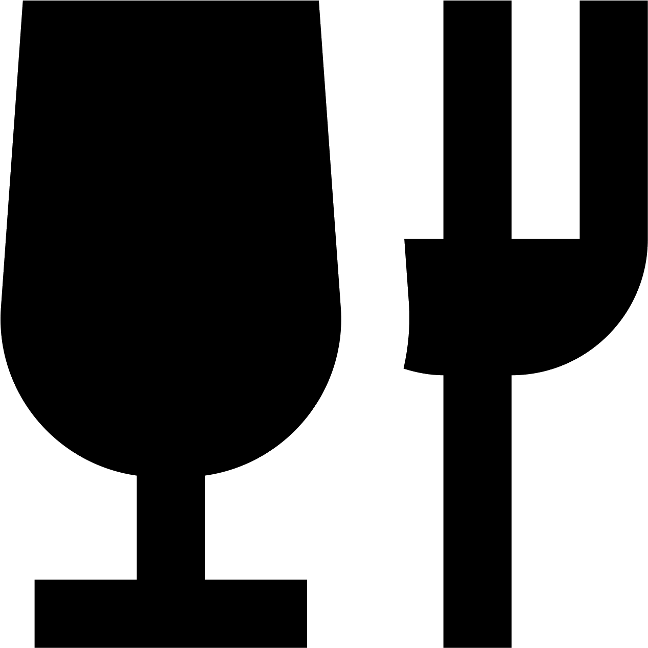 This Icon Contains A Glass And A Fork (1600x1600), Png Download