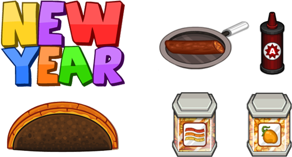 New Year Ingredients - Papa's Cupcakeria New Year Toppings (640x361), Png Download
