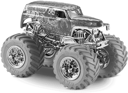 Mattel Dwp00 Hot Wheels Monster Jam Anniversary Silver (710x324), Png Download