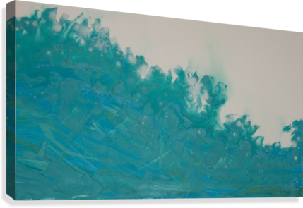 Green Wave Canvas Print - Painting (429x295), Png Download