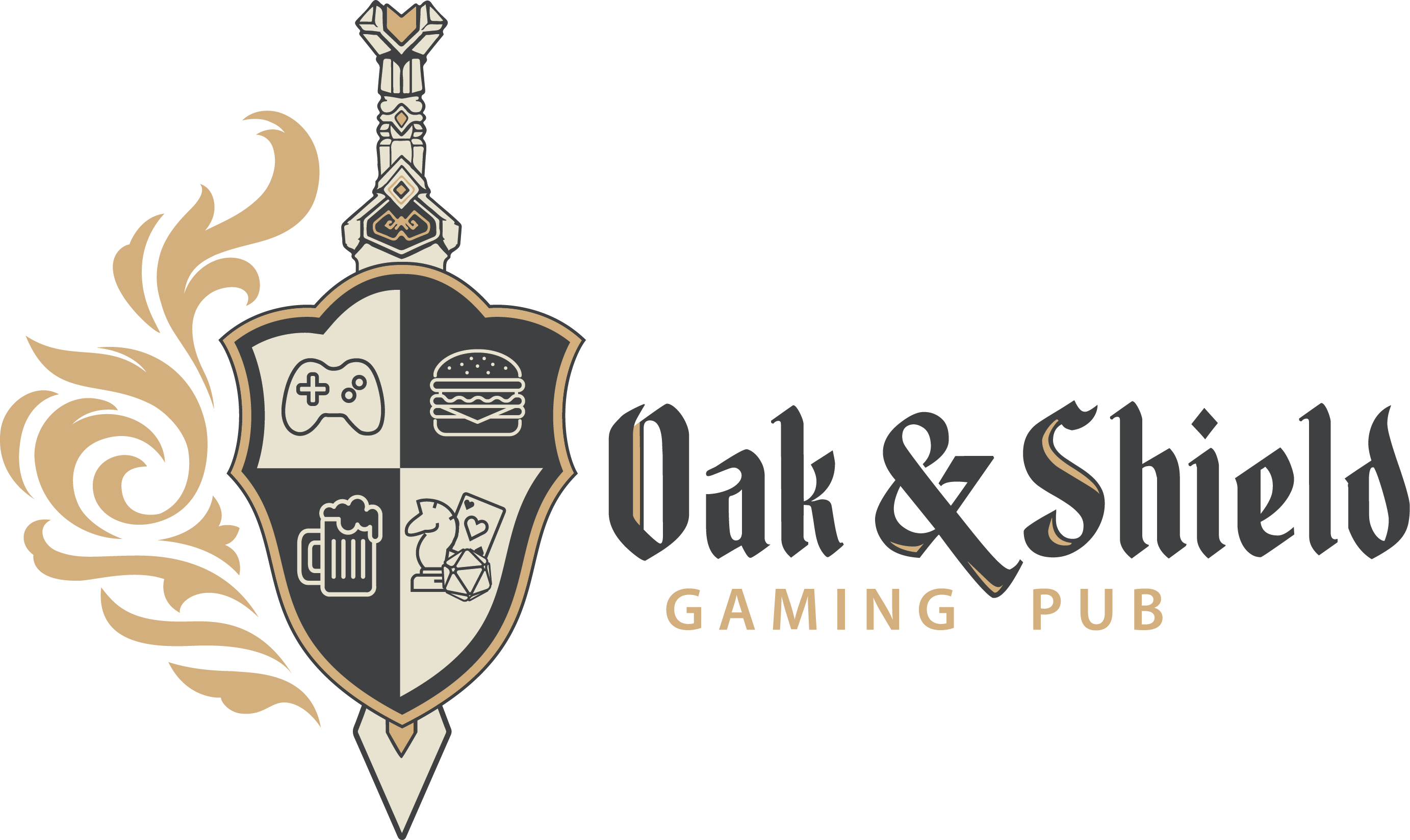 Oak & Shield Gaming Pub Logo - Oak And Shield Milwaukee (2765x1649), Png Download