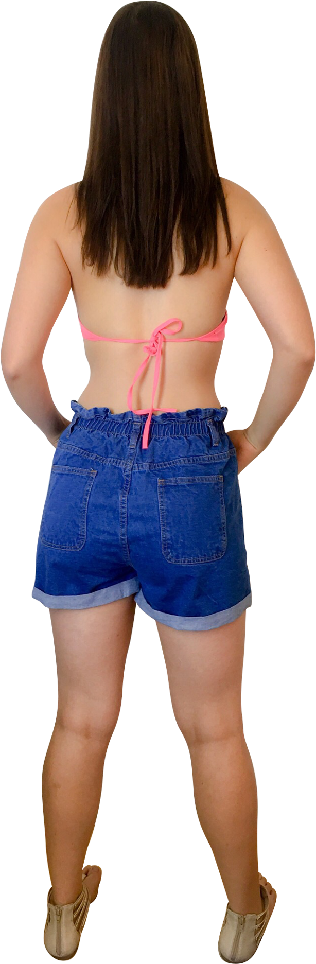 High Waist Denim Shorts - Shorts (1285x1950), Png Download