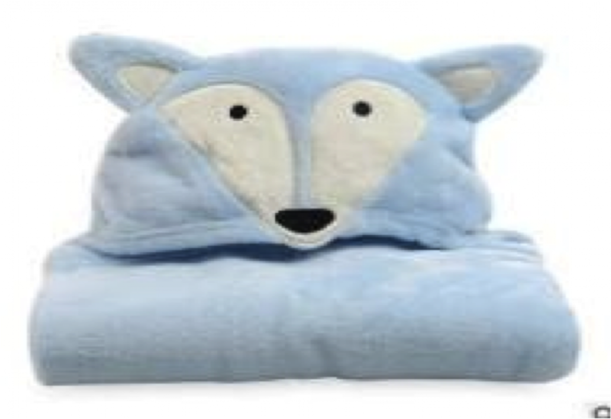 Blue Fox Baby/toddler Hooded Blanket 1- 4 Yrs - Throw Pillow (1200x1200), Png Download