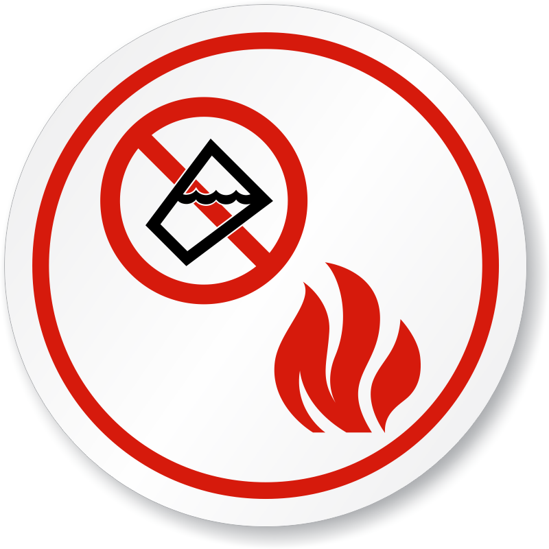 Do Not Extinguish With Water Iso Sign - Do Not Extinguish With Water Sign (800x800), Png Download