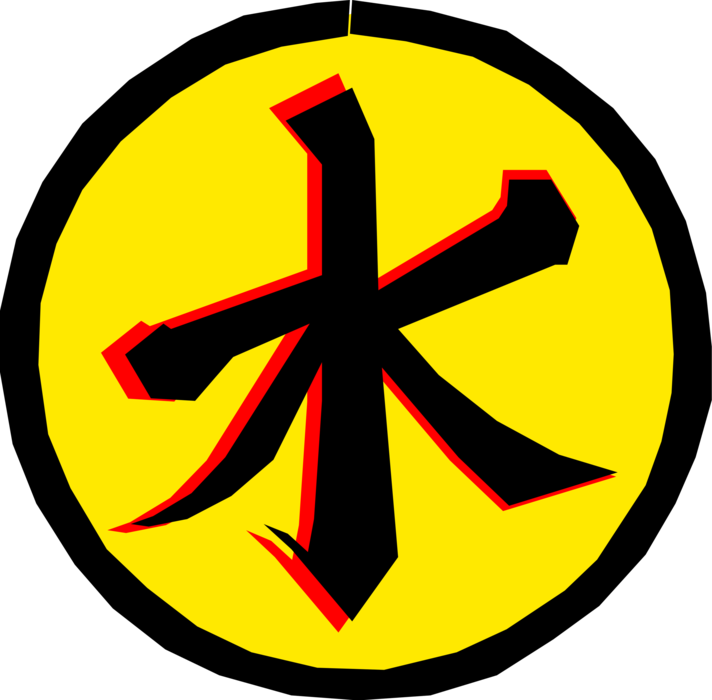 Vector Illustration Of Confucian Ideogram For Water - Symbol Confucianism (712x700), Png Download