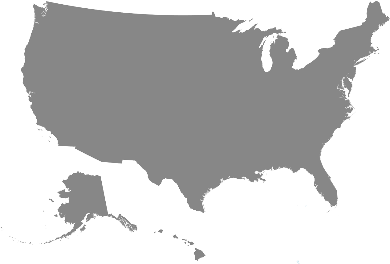 Discover Africa In The United States - Grey Silhouette Of United States (1280x991), Png Download