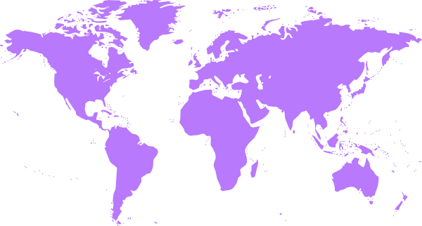 World Map Purple * Png (600x322), Png Download