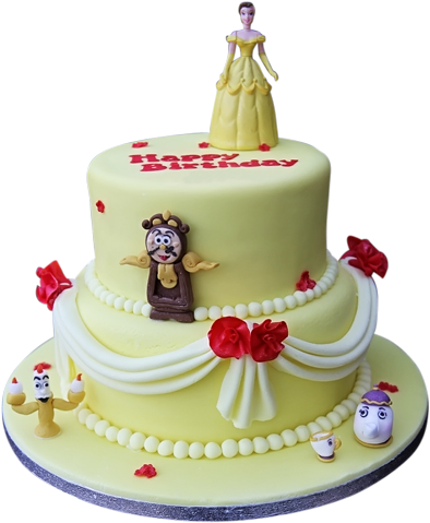 Custom Designed Cakes - Beauty And The Beast Cake Icing (500x500), Png Download