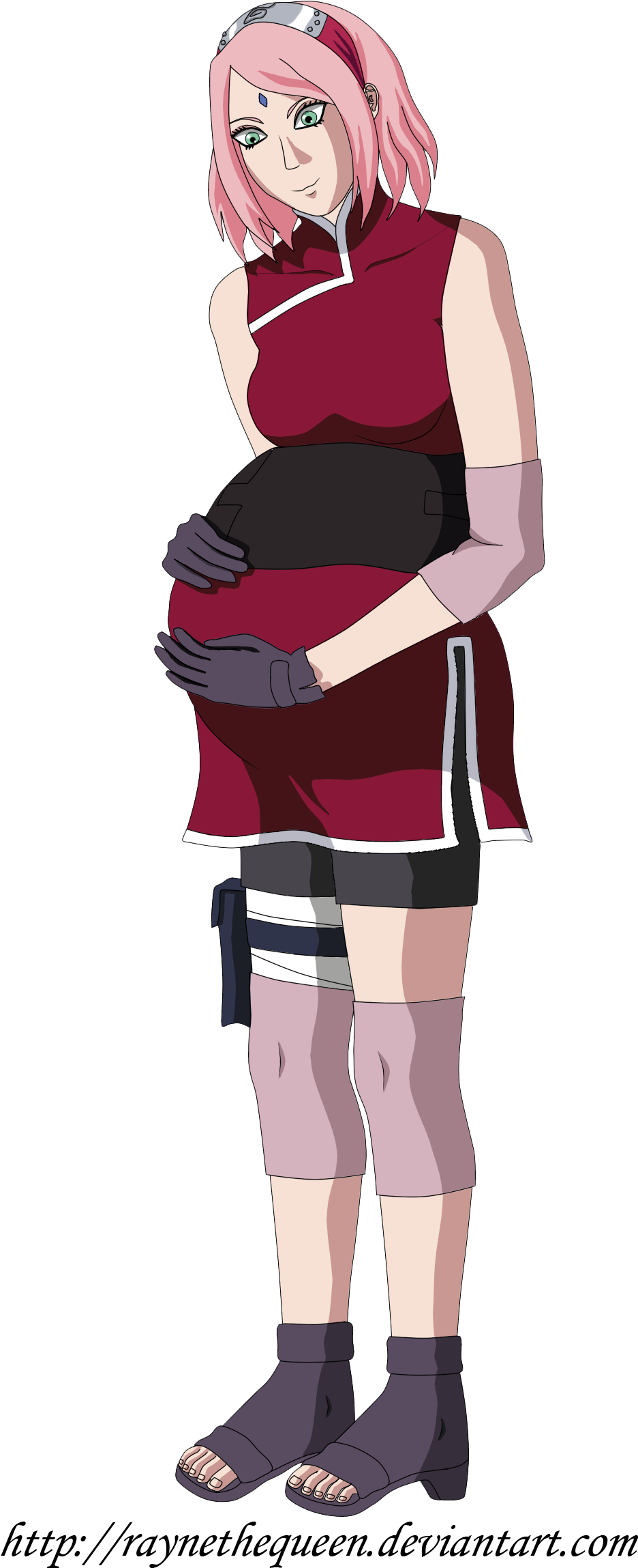 Sakura Haruno Pregnant Belly (1000x2500), Png Download