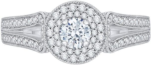 Promezza 14 K White Gold Promezza Engagement Ring - Diamond Engagement Ring With Matching Band In White (800x800), Png Download