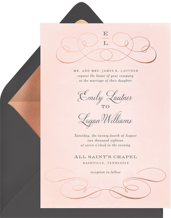 Rose Gold Flourish By Jessica Williams - Foil (550x701), Png Download