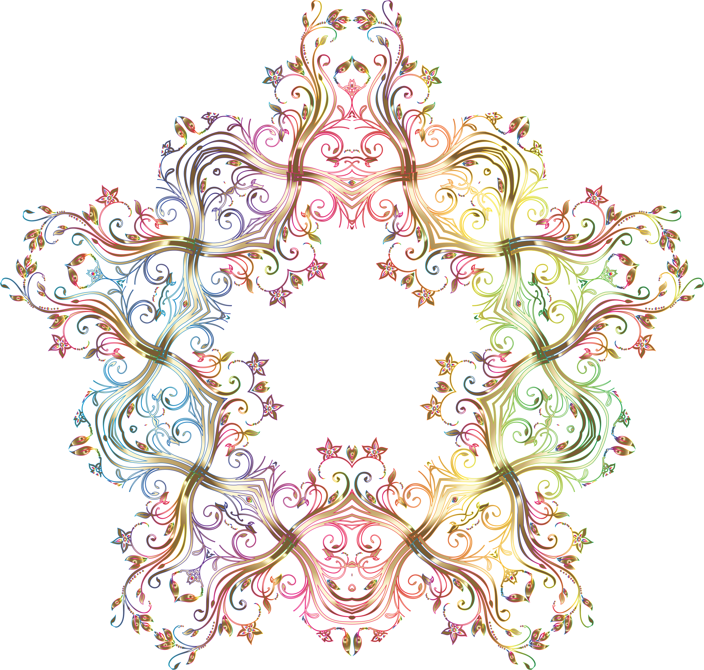 This Free Icons Png Design Of Chromatic Gold Flourish (2342x2228), Png Download