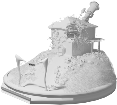 Mad Scientist House No Textures 3d Model Blend - Mad Scientist House (676x380), Png Download