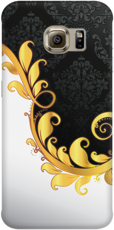 Black And White Flourish Phone Case - Gold Vintage Flourish Necklace Oval Charm (480x480), Png Download