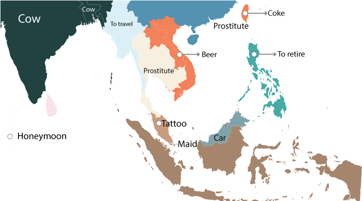 China And Southern Asia (751x412), Png Download