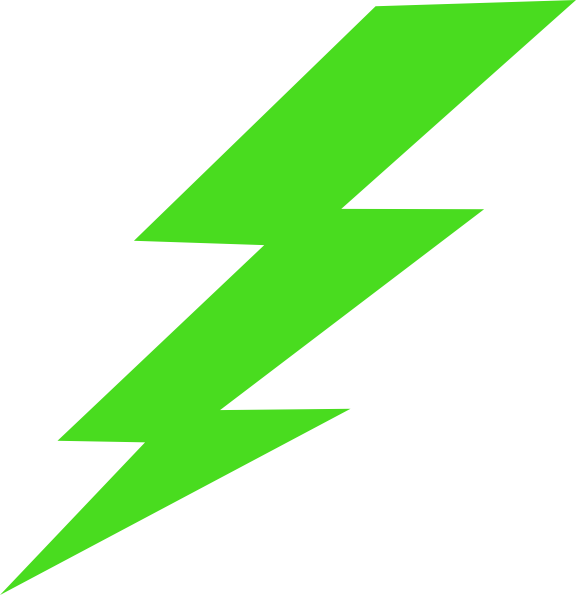 Green Lighting Bolt Clip Art - Green Lightning Bolt (576x595), Png Download