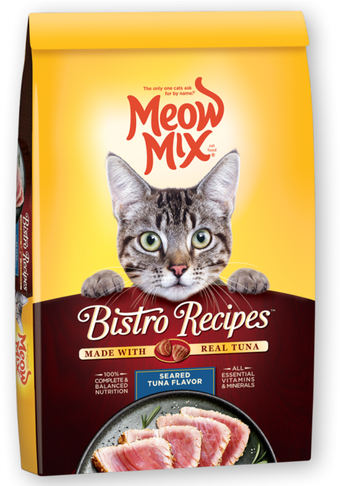 Meow Mix Bistro Recipes Seared Tuna Flavor Dry Cat - Meow Mix Bistro Recipes Cat Food (700x700), Png Download