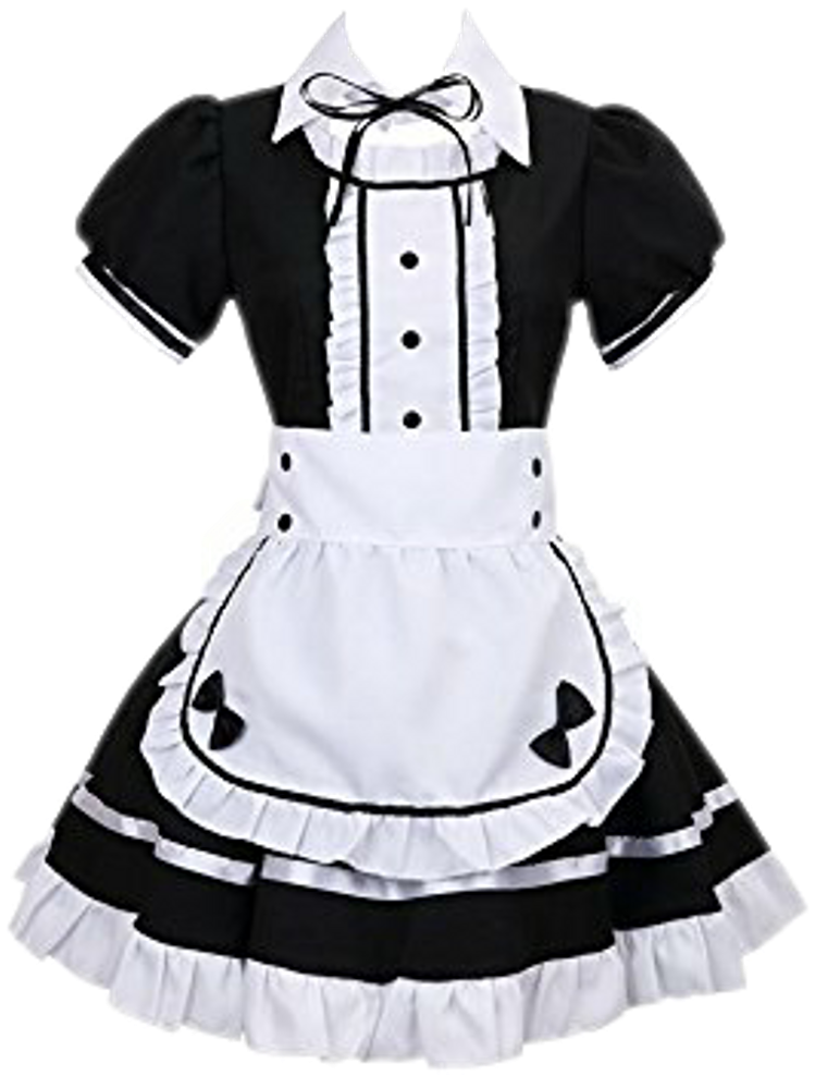 Costume Maid Cosplay French Apron Dress Halloween Anime (1024x1024), Png Download