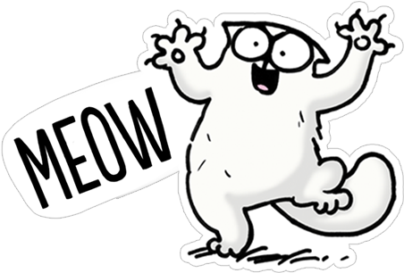 Meow Мяук - Simon's Cat (490x317), Png Download