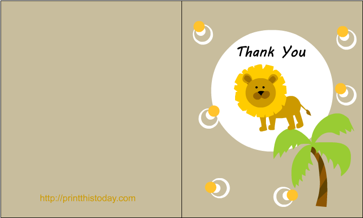 Free Printable Jungle Themed Baby Shower Thank You - Baby Shower (792x576), Png Download