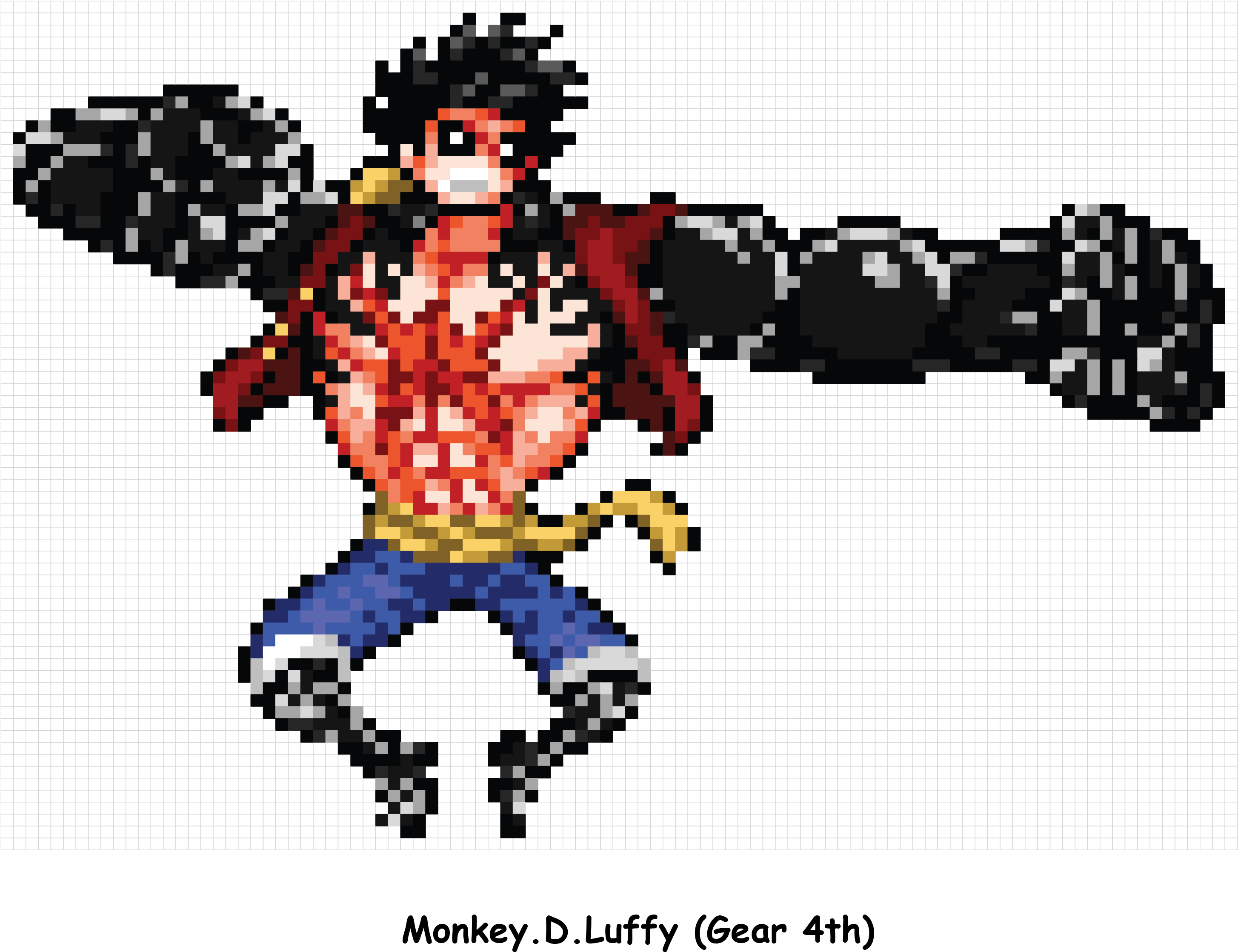 Pixelated Luffy Gear 2 (3508x2480), Png Download