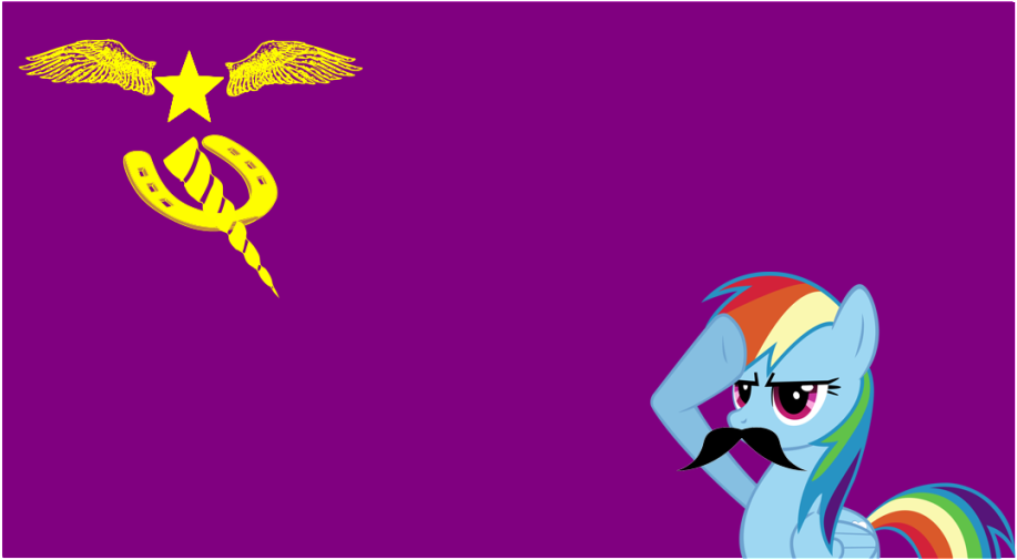 Symbol In The Corner Is A Unicorn Horn And A Horseshoe - Rainbow Dash Salute (1023x597), Png Download