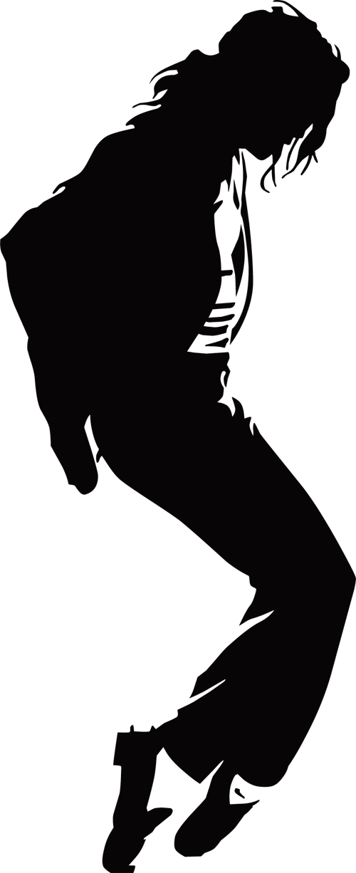 Michael Jackson, Short Sleeves, Slim, Cotton, People, - Michael Jackson Bad Silhouette (500x1226), Png Download