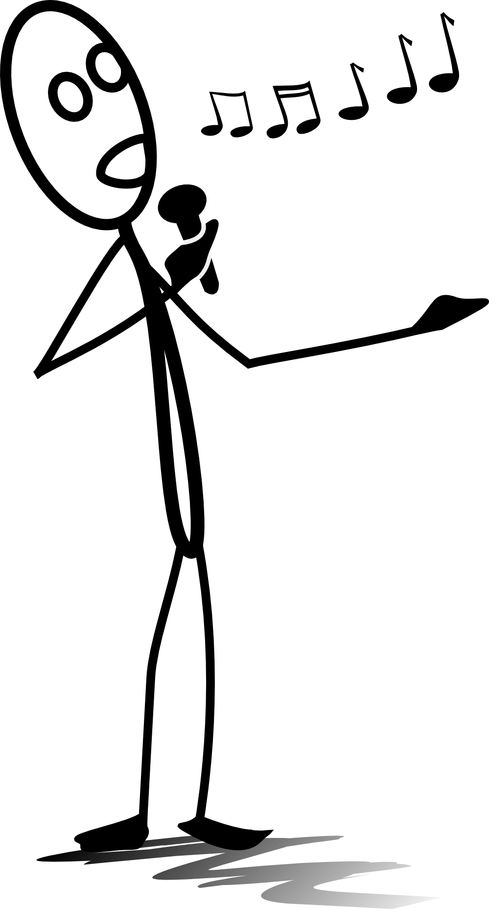 Karaoke Singer Cliparts - Singing Stick Figure (999x1857), Png Download