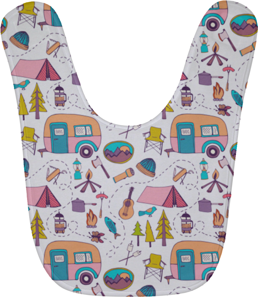 Camping Icon Pattern Baby Bibs - Bib (1024x1024), Png Download
