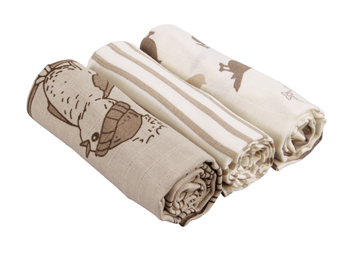 Muslin Baby Blankets, Beige - Lupilu 3 Baby Mulltücher (500x500), Png Download