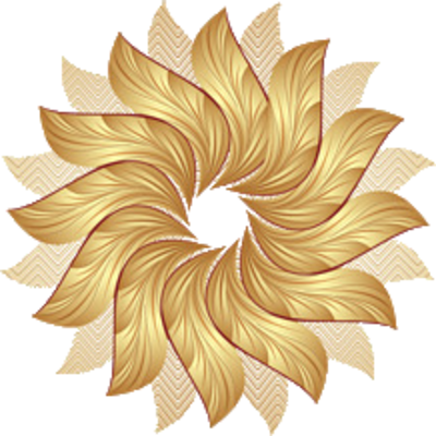 Gold Flowers - « - Ornament (400x400), Png Download