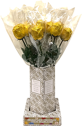Gold Foiled Belgian Chocolate Color Splash Roses For - Belgian Chocolate (480x480), Png Download
