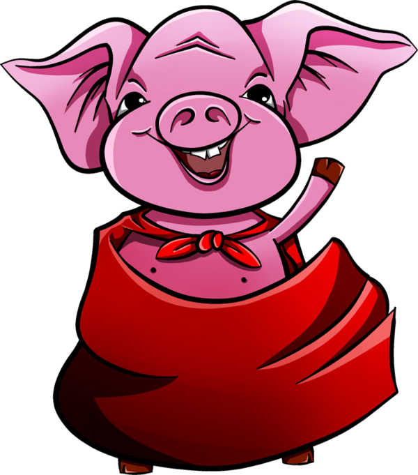 Pigs In Blankets - Cartoon Pig In A Blanket (600x681), Png Download