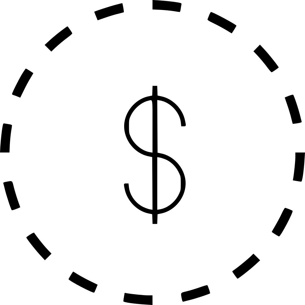 Dashed Circle Dollar - Icon (980x980), Png Download