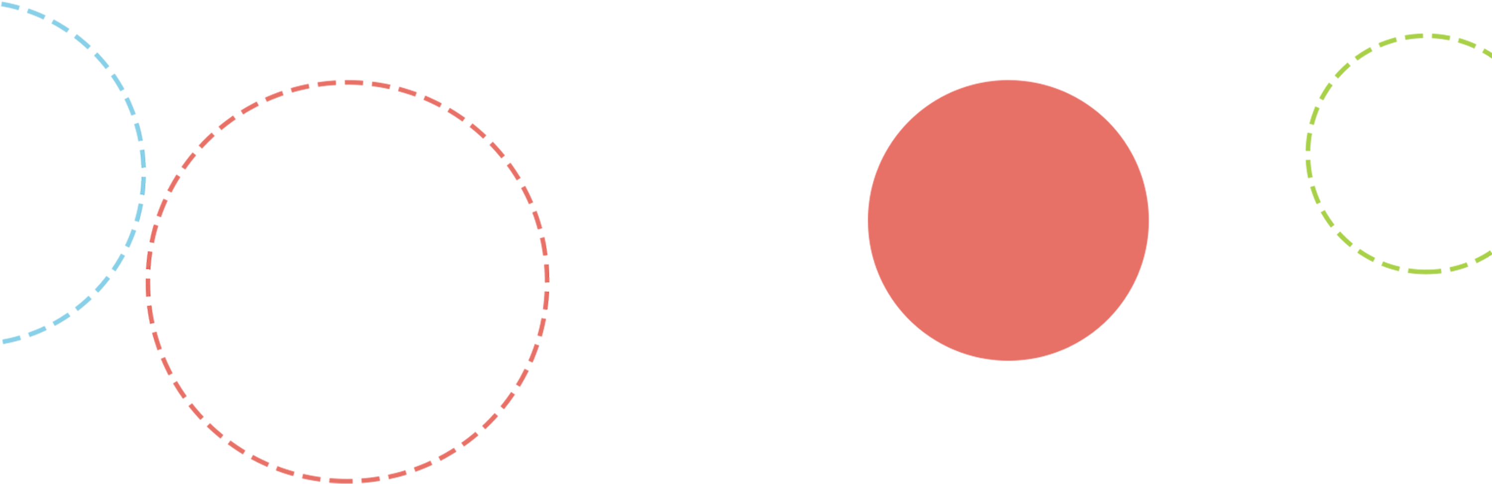 Image Of Dashed Circles - Tangents (3000x1334), Png Download