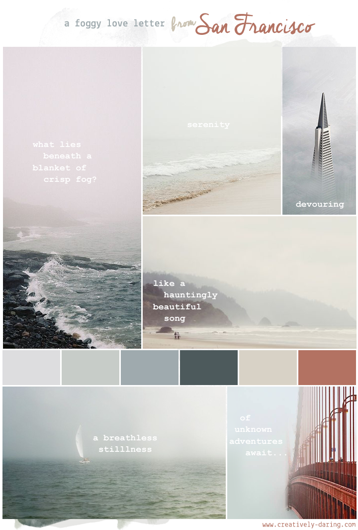 Foggy Love Letter To San Francisco - San Francisco Mood Board (720x1064), Png Download
