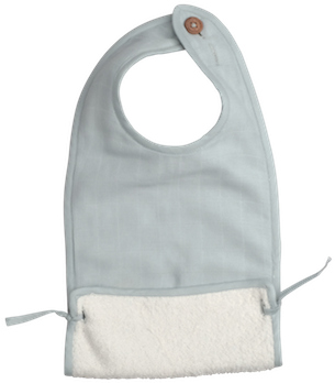 Fabelab Muslin Feeding Bib In Foggy Blue - Bib (450x449), Png Download