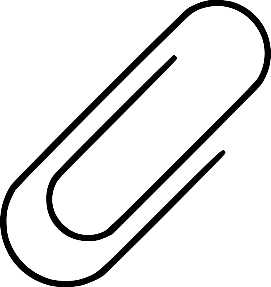 Paperclip Letter Paper Note - Line Art (926x980), Png Download